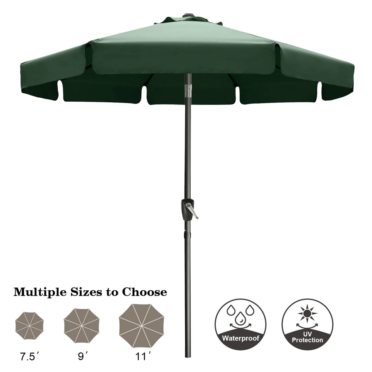 7.5ft Outdoor Market Patio Umbrella with Push Button Tilt S957