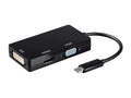USB Type-C to 4K HDMI DVI and VGA Adapter Black S766