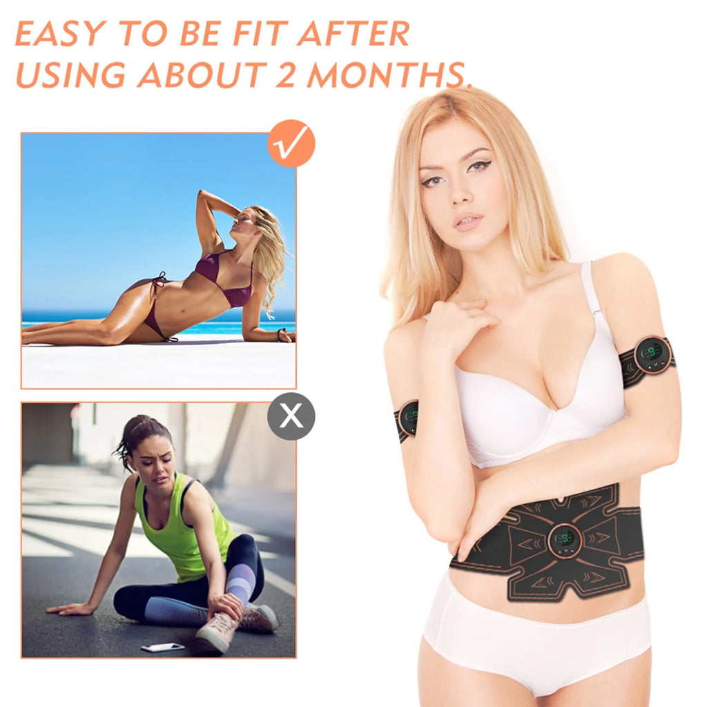 Rechargeable EMS Muscle Stimulator with 16 Gel Pads N29590