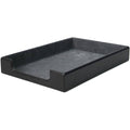 Black Leather Desk Letter Tray R3931
