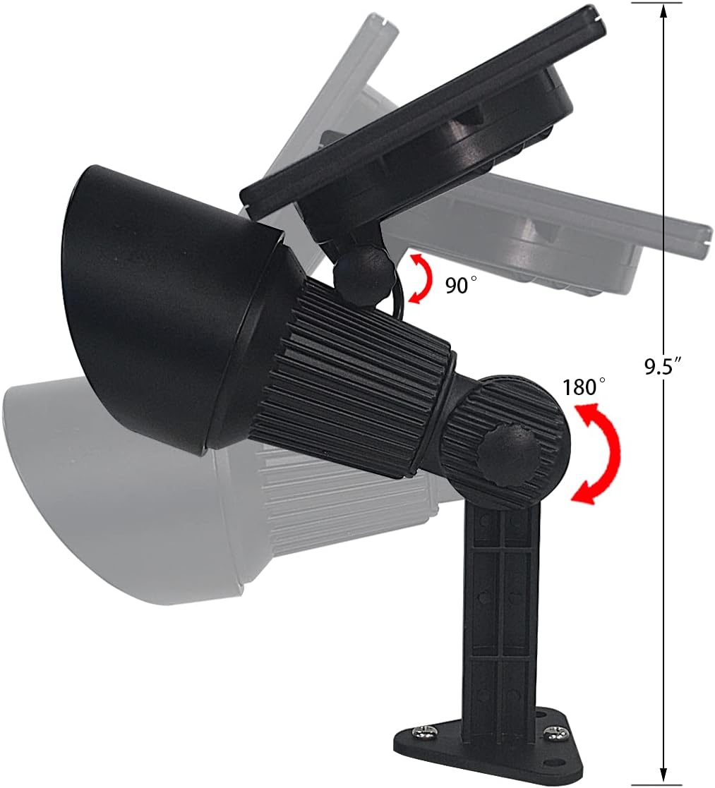 Solar Flag Pole Light, 5 LEDs, Adjustable Metal Clamps, Waterproof, 2 In 1 Solar Powered A12190