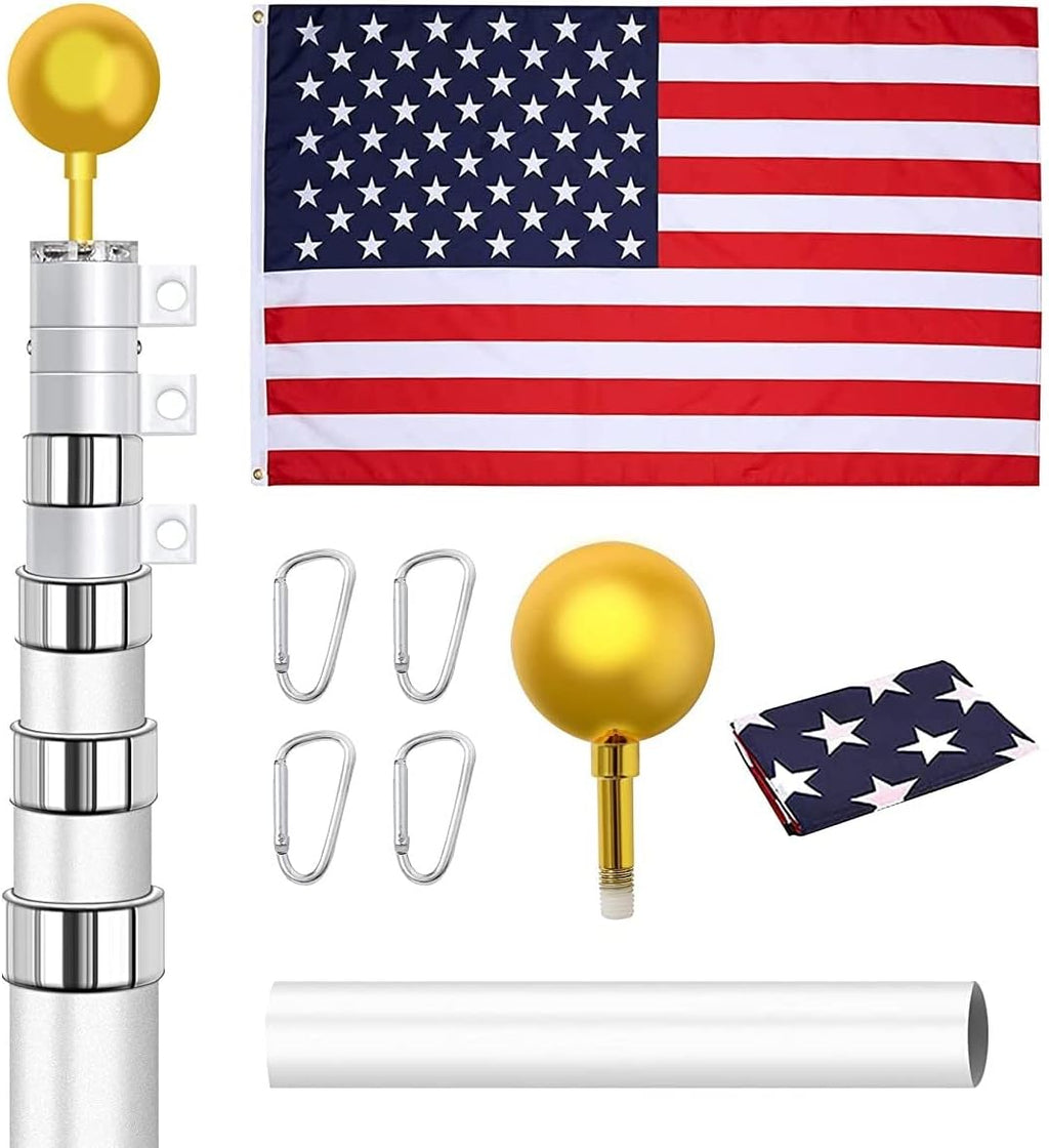 30ft Telescoping Aluminum Flag Pole Kit M9580