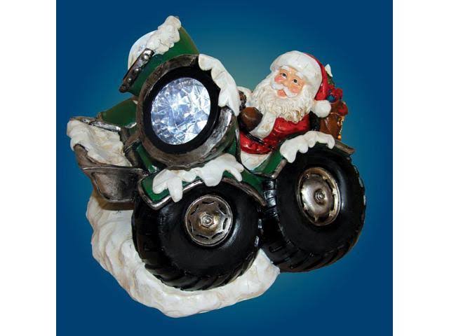 Polyresin Santa Driving Car with LED Light U569239