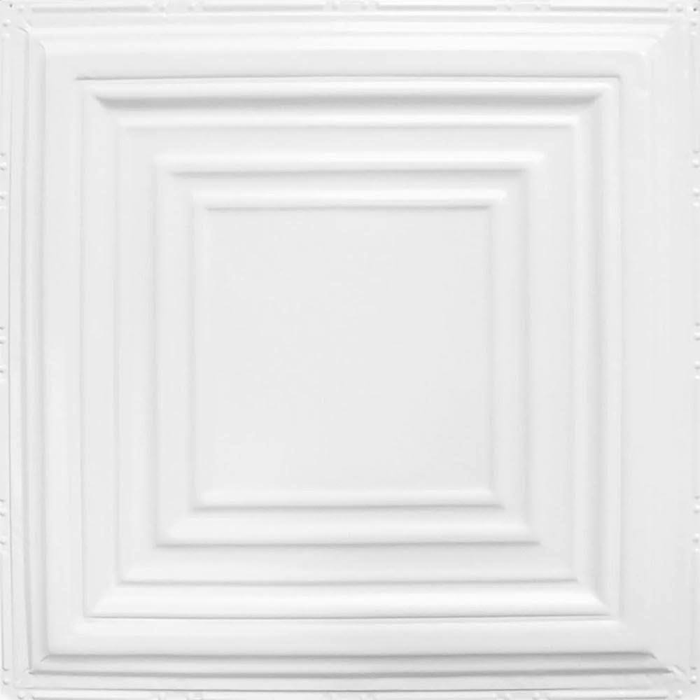 Bright White Satin Tin Ceiling Tile Q731