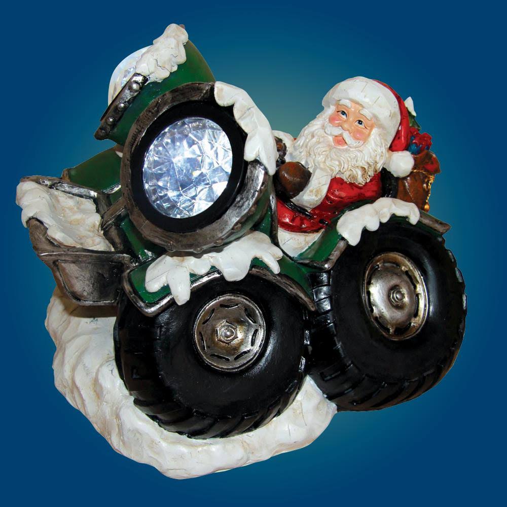 Polyresin Santa Driving Car with LED Light U569239
