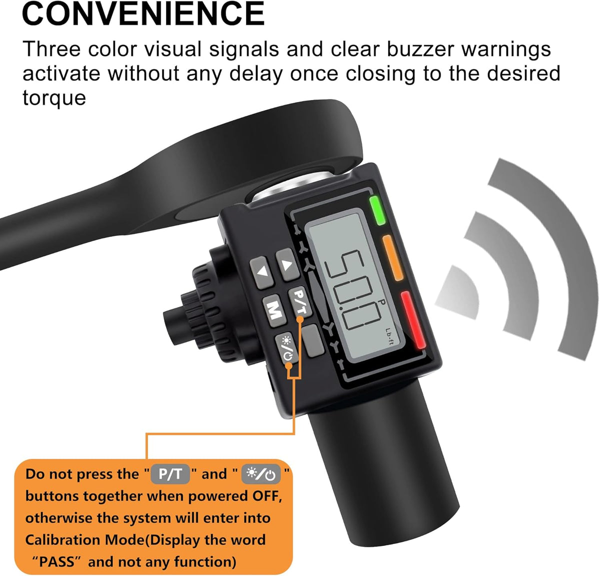 1/2 Digital Torque Adapter Converter with Tire Pressure Gauge O947