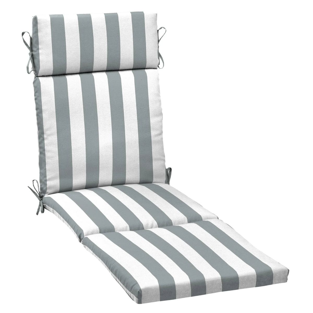 Black Cabana Stripe Outdoor Chaise Lounge Cushion N378