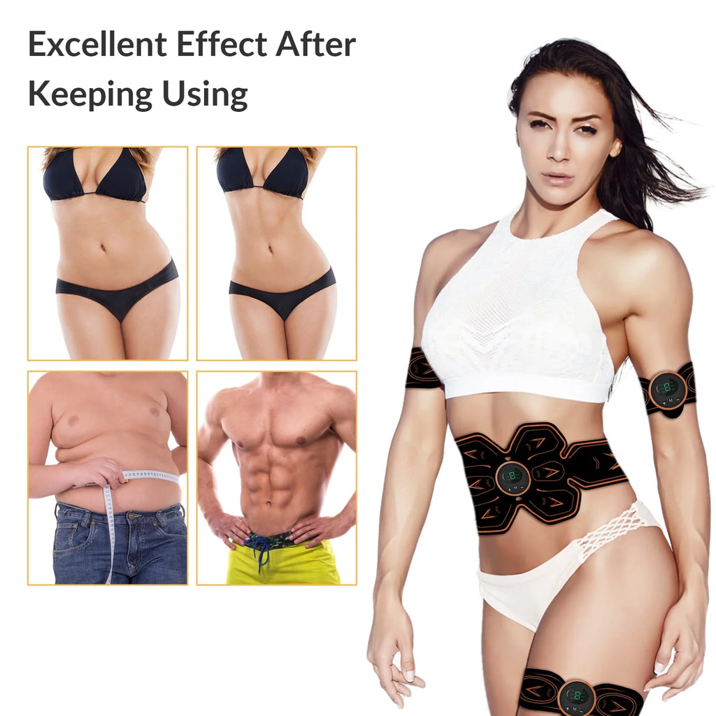 Rechargeable EMS Muscle Stimulator with 16 Gel Pads N29590