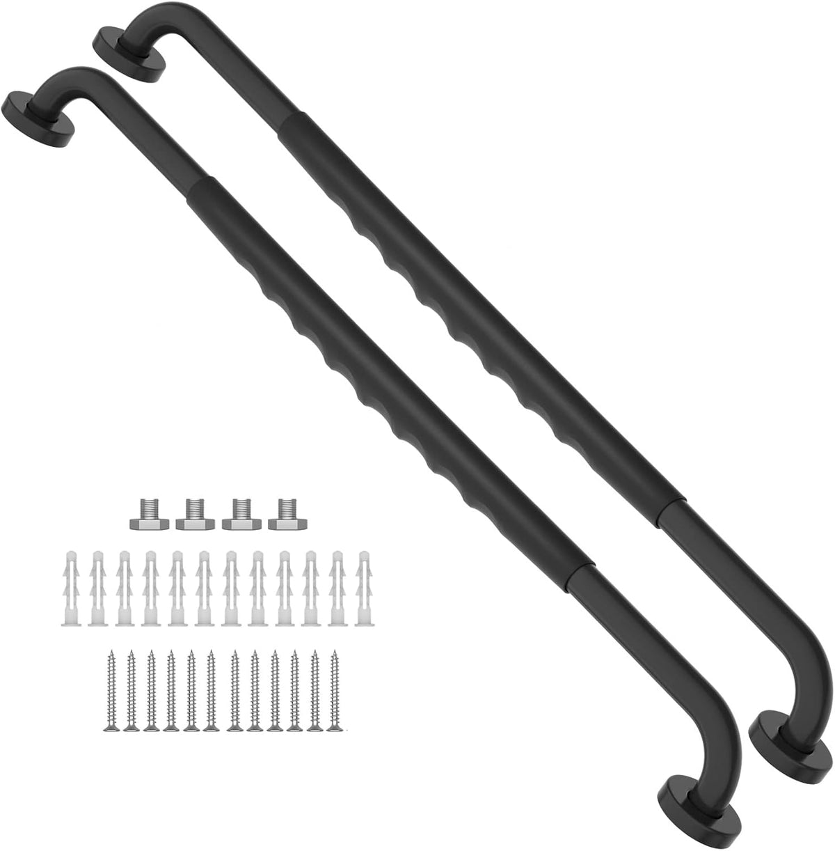 2 Pack 24 Inch Black Stainless Steel Shower Grab Bar B11772