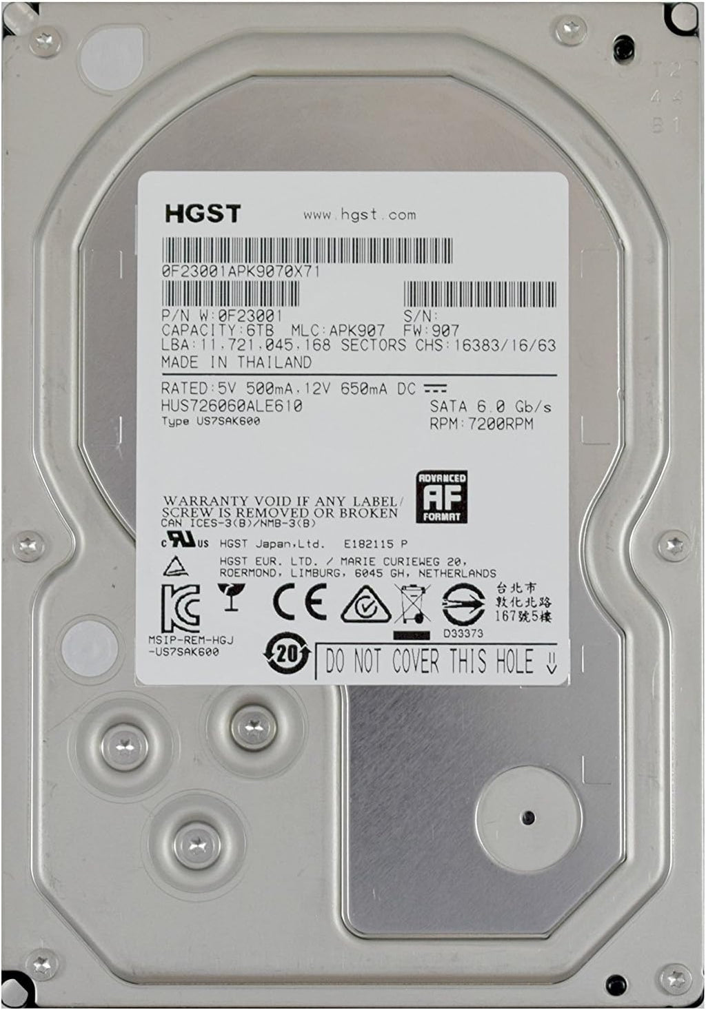 6TB 7200 RPM SATA 3.5in Enterprise Hard Drive T5860