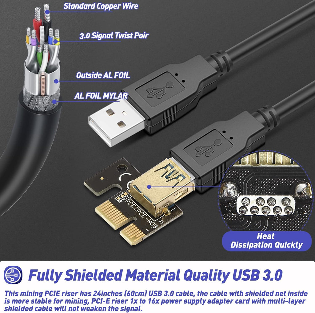 PCIE Riser Express Cable 1X to 16X 6 Pack E50819