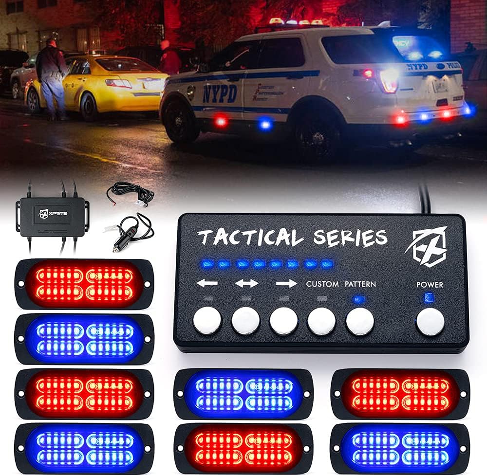 Amber White Surface Mount Strobe Lights Kit 4PCS R50235
