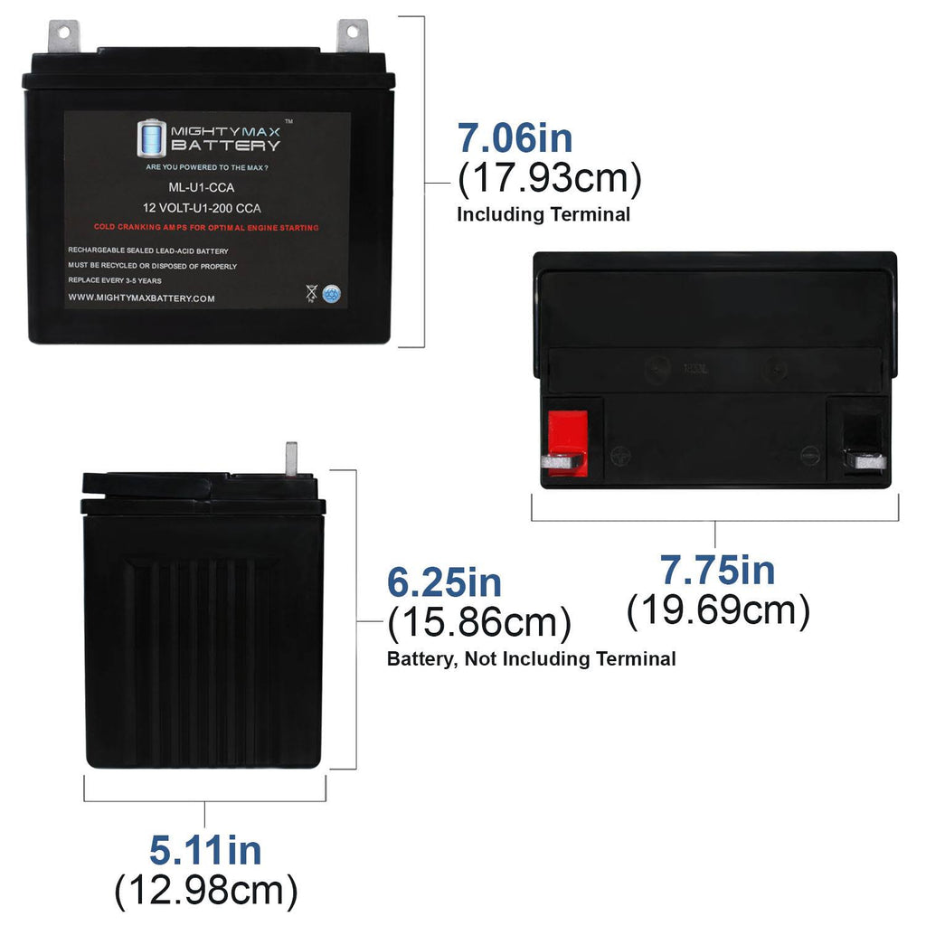 200cca Battery for Lawn Tractor and Mower U969