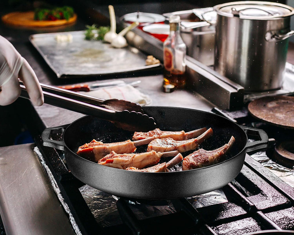 Pre-Seasoned Cast Iron Grill Pan 16 Skillet with Dual Handles Z111851