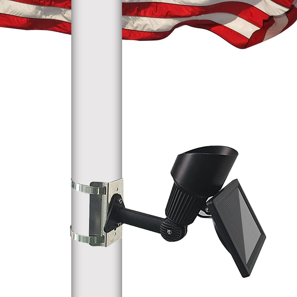 Solar Flag Pole Light, 5 LEDs, Adjustable Metal Clamps, Waterproof, 2 In 1 Solar Powered A12190