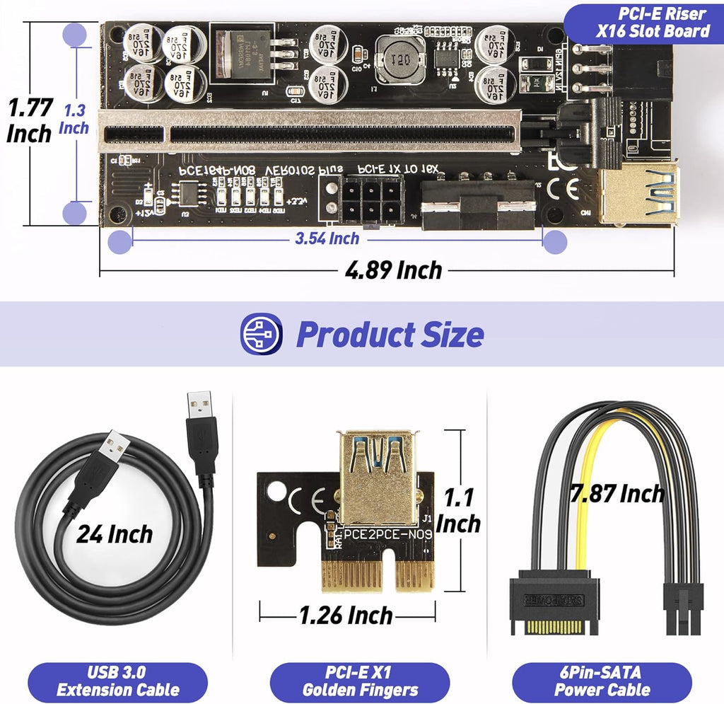 PCIE Riser Express Cable 1X to 16X 6 Pack E50819