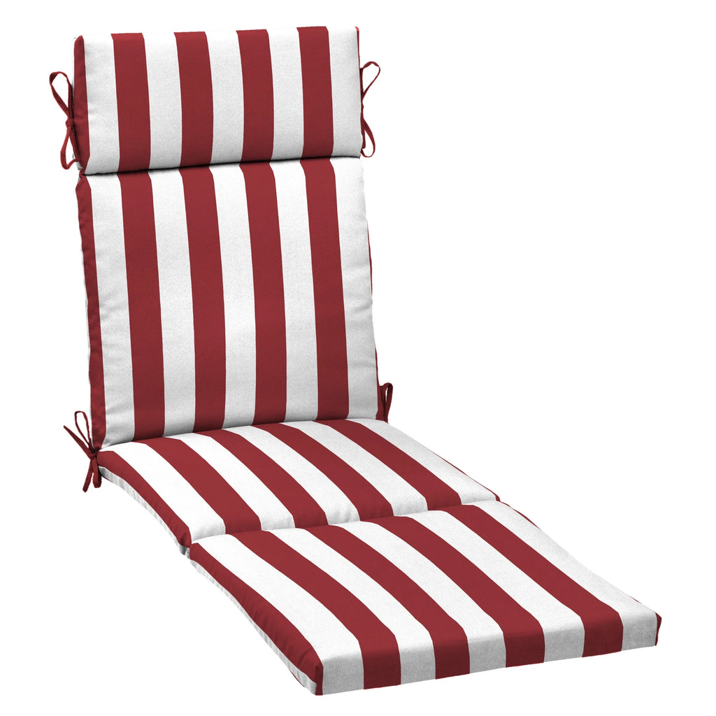 Black Cabana Stripe Outdoor Chaise Lounge Cushion N378