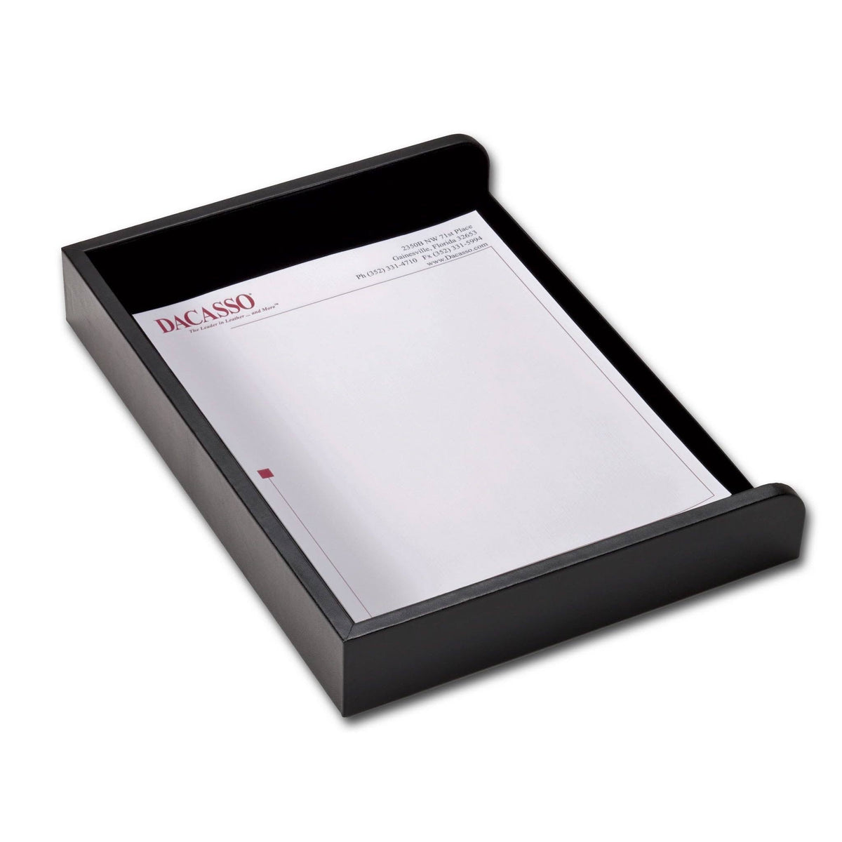 Black Leather Side Load Letter Tray J3570